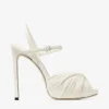 Elly 120 Sandali in morbida pelle Glove e nappa lucida color latte
