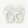 Elly 120 Sandali in morbida pelle Glove e nappa lucida color latte