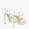 Elly 120 Sandali in morbida pelle Glove e nappa lucida color latte