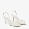 Elsy 70 Sandalo con cinturino incrociato in pelle nappa color latte