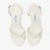 Elsy 70 Sandalo con cinturino incrociato in pelle nappa color latte
