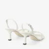 Elsy 70 Sandalo con cinturino incrociato in pelle nappa color latte