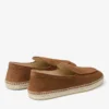 Espadrillas in pelle scamosciata velour color sigaro con lacci a vite Espadrillas in pelle scamosciata velour color sigaro con lacci a vite