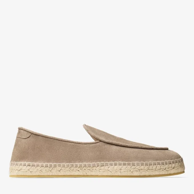 Espadrillas Shenton in camoscio velour color pietra Espadrillas Shenton in camoscio velour color pietra