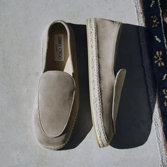Espadrillas Shenton in camoscio velour color pietra Espadrillas Shenton in camoscio velour color pietra