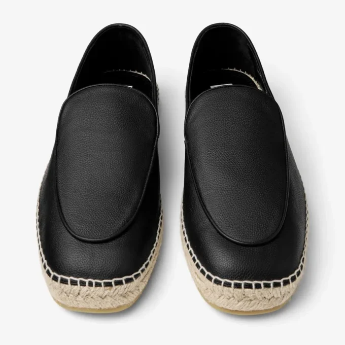 Espadrillas Shenton in pelle nera martellata Espadrillas Shenton in pelle nera martellata