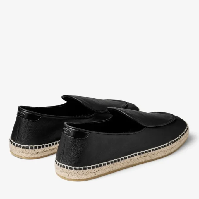 Espadrillas Shenton in pelle nera martellata Espadrillas Shenton in pelle nera martellata