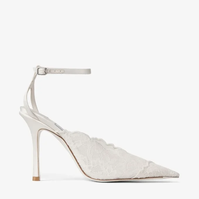 Faiz 100 Décolleté in pizzo jimmy choo color avorio