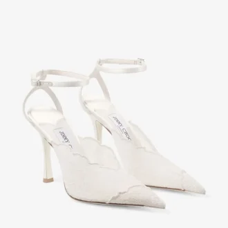 Faiz 100 Décolleté in pizzo jimmy choo color avorio