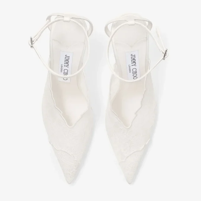 Faiz 100 Décolleté in pizzo jimmy choo color avorio