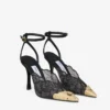 Faiz 100 – Décolleté nere jimmy choo con dettagli in pizzo e pizzo metallico