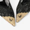 Faiz 100 – Décolleté nere jimmy choo con dettagli in pizzo e pizzo metallico