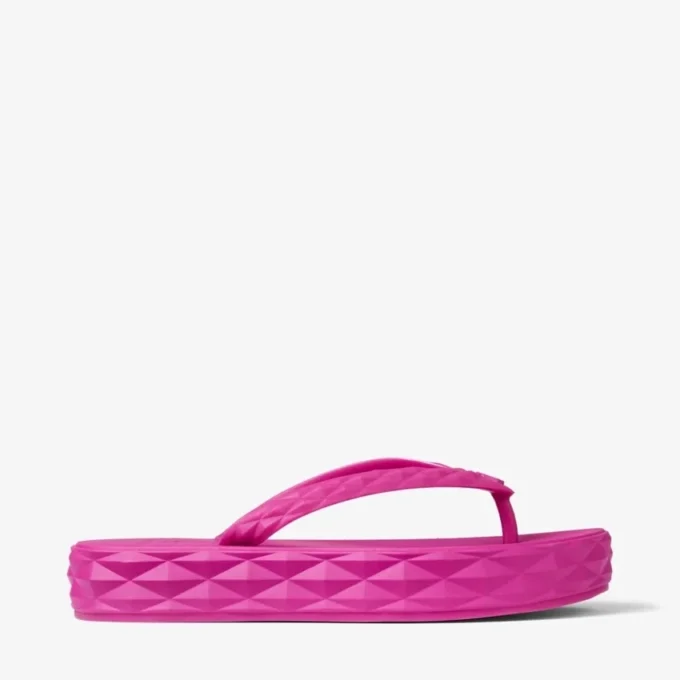 Infradito Diamond in gomma fucsia