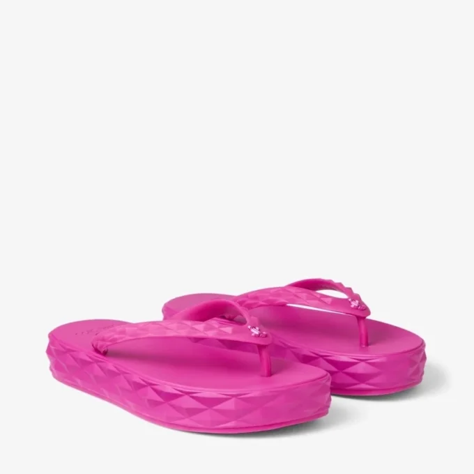 Infradito Diamond in gomma fucsia