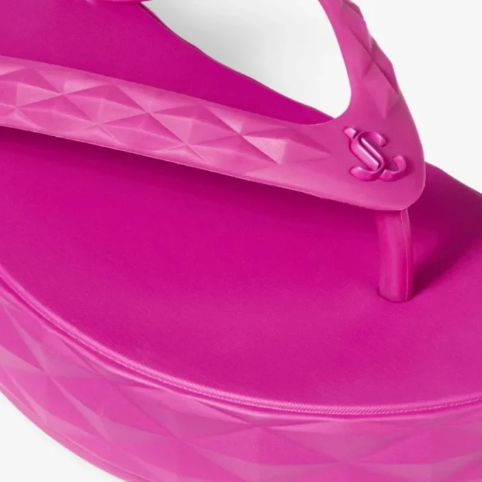 Infradito Diamond in gomma fucsia
