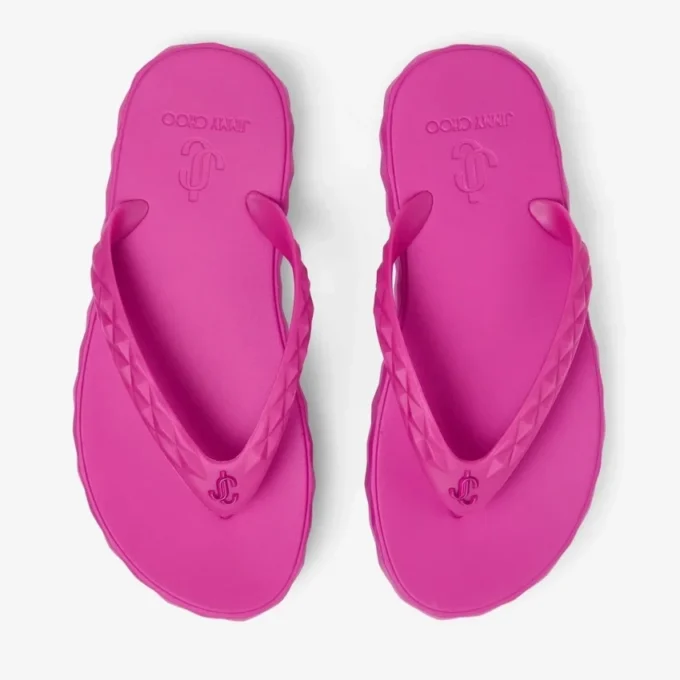 Infradito Diamond in gomma fucsia