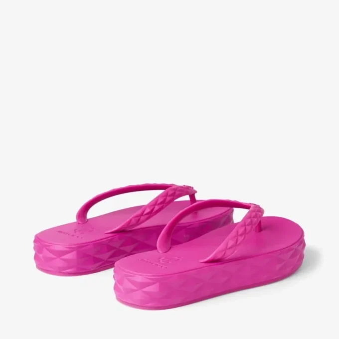 Infradito Diamond in gomma fucsia