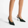 Isa 80 Slingback in pelle scamosciata verde britannico con tacco a pois