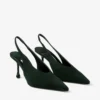 Isa 80 Slingback in pelle scamosciata verde britannico con tacco a pois