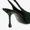 Isa 80 Slingback in pelle scamosciata verde britannico con tacco a pois