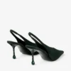 Isa 80 Slingback in pelle scamosciata verde britannico con tacco a pois