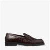 Ivy Loafer in pelle goffrata lucida effetto coccodrillo color sambuco