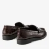 Ivy Loafer in pelle goffrata lucida effetto coccodrillo color sambuco