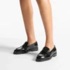 Ivy Loafer Mocassini in pelle nera goffrata effetto coccodrillo