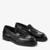 Ivy Loafer Mocassini in pelle nera goffrata effetto coccodrillo