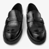 Ivy Loafer Mocassini in pelle nera goffrata effetto coccodrillo