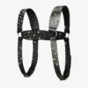 Jimmy Choo Noir Kei Ninomiya All Stars Harness Imbracatura in pelle di vitello liscia nera con  decorazioni metalliche a forma di stelle multiple