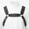Jimmy Choo Noir Kei Ninomiya All Stars Harness Imbracatura in pelle di vitello liscia nera con  decorazioni metalliche a forma di stelle multiple