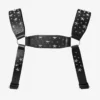 Jimmy Choo Noir Kei Ninomiya All Stars Harness Imbracatura in pelle di vitello liscia nera con  decorazioni metalliche a forma di stelle multiple