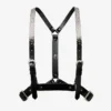 Jimmy Choo Noir Kei Ninomiya Crystals Harness Imbracatura in pelle nera lucida con decorazioni in cristallo applicate a caldo