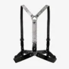 Jimmy Choo Noir Kei Ninomiya Crystals Harness Imbracatura in pelle nera lucida con decorazioni in cristallo applicate a caldo
