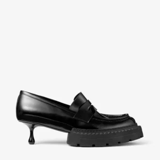 Jimmy Choo Noir Kei Ninomiya Maxi Loafer  Mocassini in pelle di vitello lucida nera