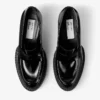Jimmy Choo Noir Kei Ninomiya Maxi Loafer  Mocassini in pelle di vitello lucida nera