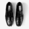 Jimmy Choo Noir Kei Ninomiya Star Shoe Scarpe stringate in pelle di vitello lucida nera con decorazioni a stella