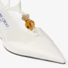 Lauri 50 Latte Mix: sandali con cinturino posteriore in pelle nappa con perline