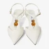Lauri 50 Latte Mix: sandali con cinturino posteriore in pelle nappa con perline