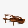Lauri 50 Slingback in pelle scamosciata color cuoio con perline