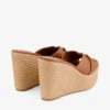 Leda Wedge 100 Mule con zeppa in pelle nappa color cuoio Leda Wedge 100 Mule con zeppa in pelle nappa color cuoio