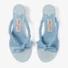 Liss 35 Riviera Blue Sandali mules in mix di morbida pelle a guanto e tela screziata con fiocco in pelle nappa Liss 35 Riviera Blue Sandali mules in mix di morbida pelle a guanto e tela screziata con fiocco in pelle nappa