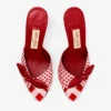 Livi Wedge 85: sabot con zeppa in cotone a quadretti misti rosso rubino con fiocco a quadretti Livi Wedge 85: sabot con zeppa in cotone a quadretti misti rosso rubino con fiocco a quadretti