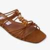 Lova Mule Flat Ballerine in pelle scamosciata color cuoio con perline Lova Mule Flat Ballerine in pelle scamosciata color cuoio con perline