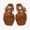 Lova Mule Flat Ballerine in pelle scamosciata color cuoio con perline Lova Mule Flat Ballerine in pelle scamosciata color cuoio con perline