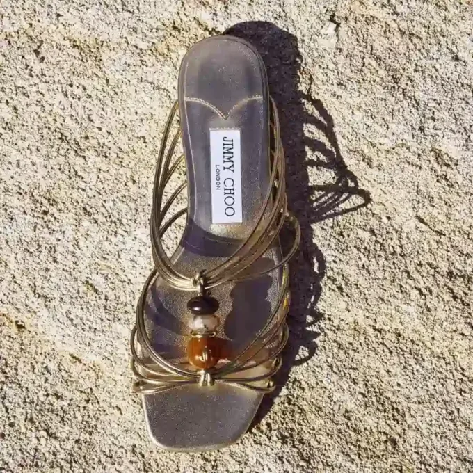 Lova Mule Flat Ballerine in pelle scamosciata color cuoio con perline Lova Mule Flat Ballerine in pelle scamosciata color cuoio con perline