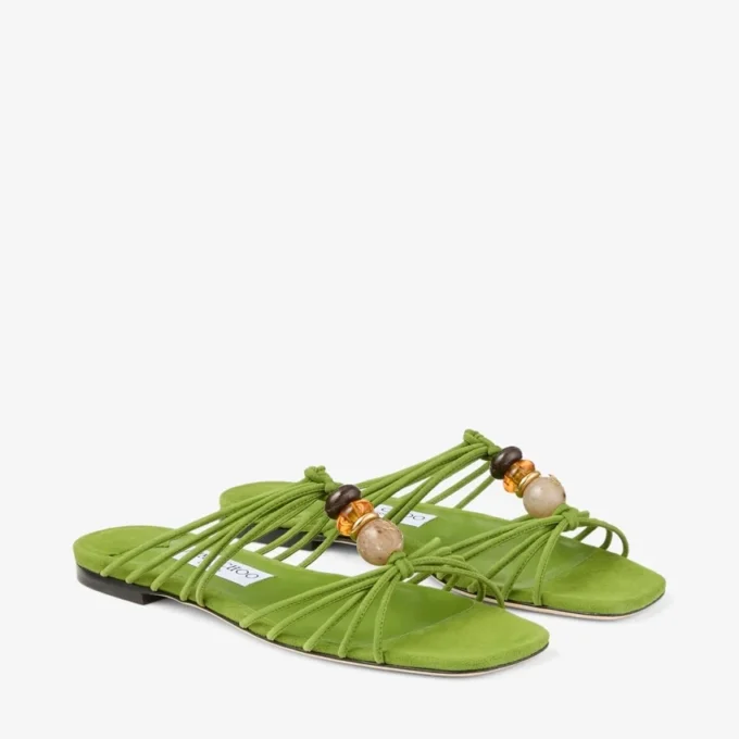 Lova Mule Flat Clover Mix Scarpe basse in pelle scamosciata con perline Lova Mule Flat Clover Mix Scarpe basse in pelle scamosciata con perline