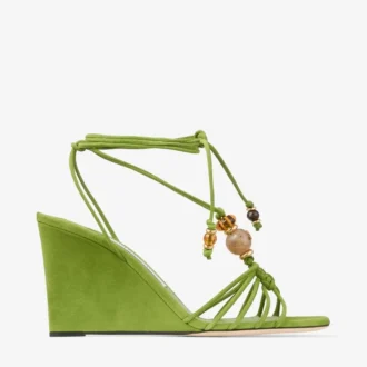 Lova Wedge 85 Zeppe in pelle scamosciata Clover Mix con perline