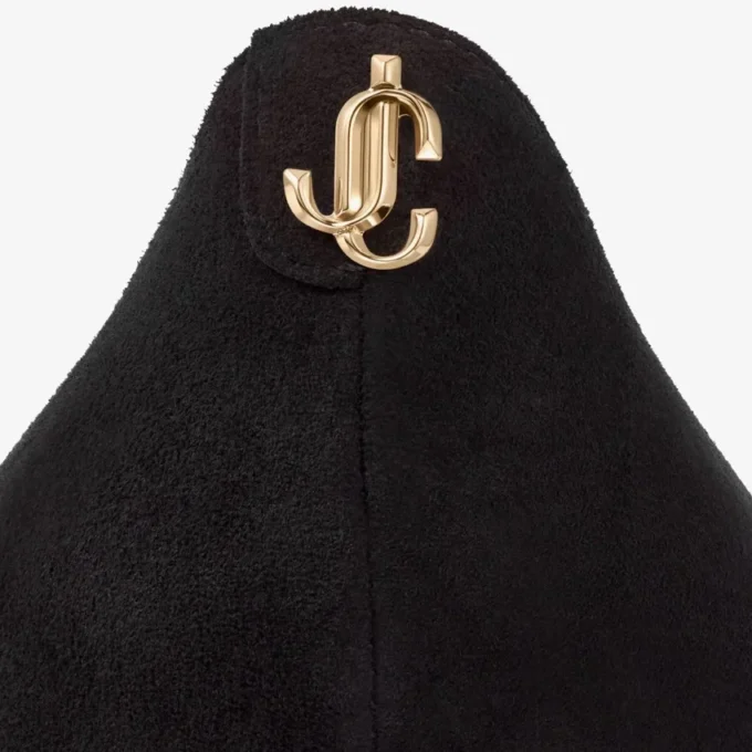 Love 85 Décolleté a punta in camoscio nero con emblema JC Love 85 Décolleté a punta in camoscio nero con emblema JC